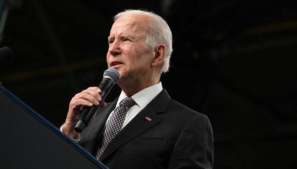 El presidente de EE. UU., Joe Biden, pronuncia comentarios sobre la reducción de costos y la creación de empleos en el valle de Hudson, en IBM en Poughkeepsie, Nueva York, el 6 de octubre de 2022. (Foto de MANDEL NGAN / AFP)