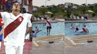 Tik Tok: Anciano es viral por tirarse a piscina para festejar la victoria de Perú sobre Colombia (VIDEO) 