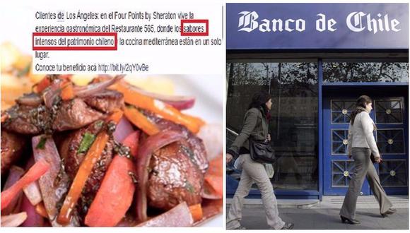 Facebook: banco da marcha atrás tras presentar al lomo saltado como "patrimonio chileno"