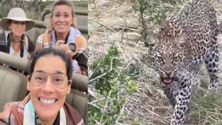 Katia Condos, Almendra Gomelsky y Gianella Neyra se dieron un gran susto al encontrarse con un leopardo en África (VIDEO)