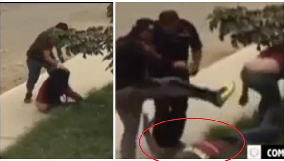 Hombre agredía a su pareja en la calle, pero terminó siendo asaltado (VIDEO)