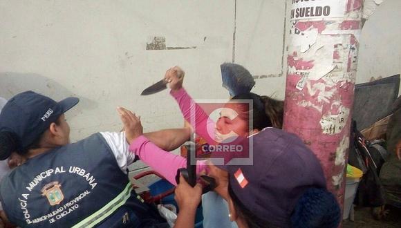 Chiclayo: Policía municipal es agredida con un cuchillo 