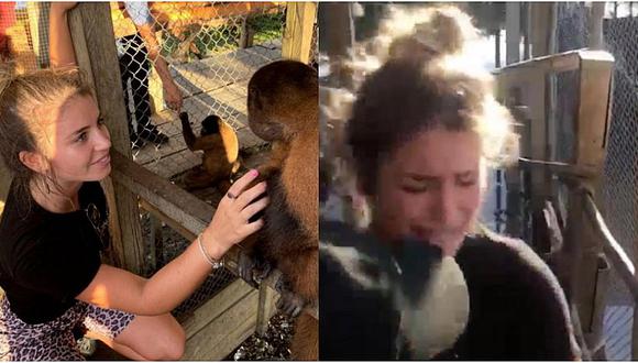 Flavia Laos vive espantoso momento al ser atacada por un mono (VIDEO)