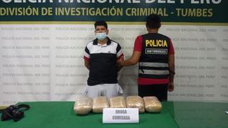 Tumbes: Hombre es capturado con cinco kilos de droga