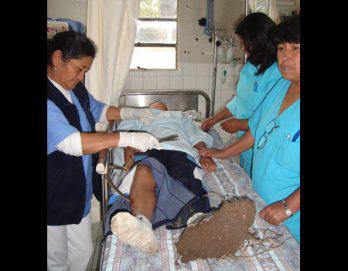 Menor grave tras incrustarse segadera