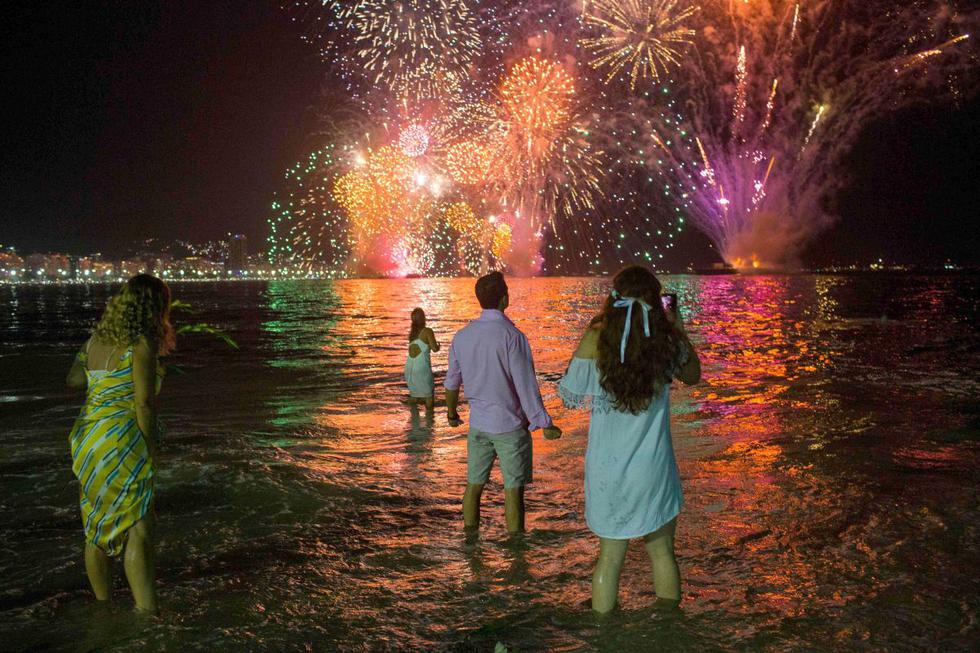 La emblemática ciudad brasileña de Río de Janeiro cerró el 2019 con un nuevo récord en su tradicional fiesta de Año Nuevo. (AFP)