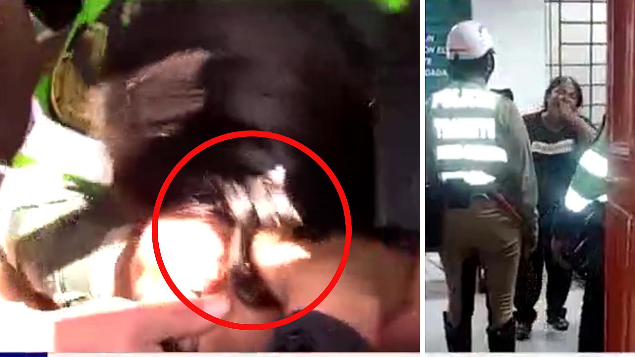 Huancayo: Ambulante jaló de los pelos a mujer policía para evitar decomiso de su carretilla (VIDEO)
