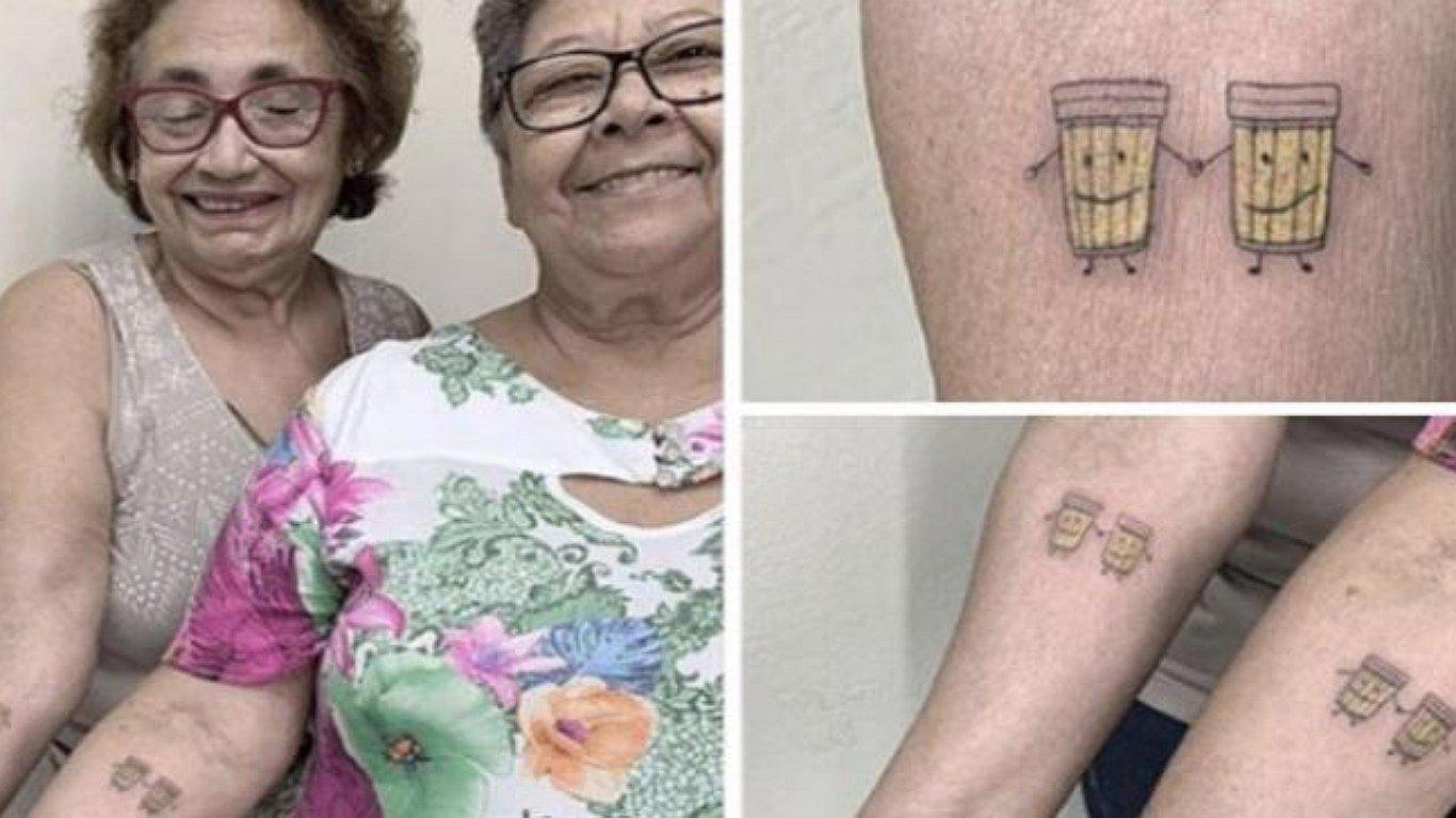 Celebraron 30 años de amistad y se tatuaron lo que más aman: la cerveza (FOTOS)