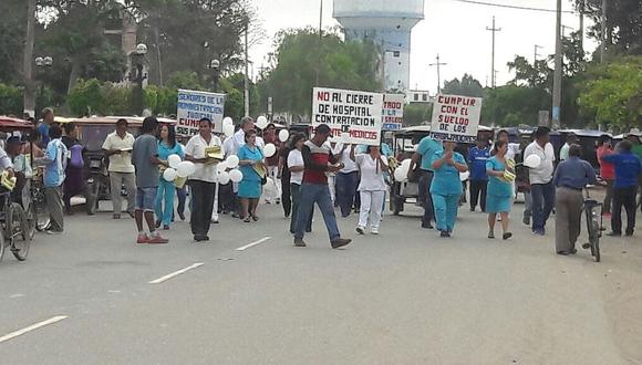 Chiclayo: Trabajadores del Hospital de Tumán protestan por falta de pagos (VIDEO)