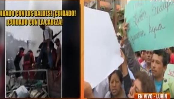 Lurín: protestan por falta de agua en zona donde ocurrió incendio