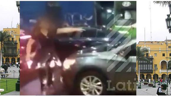 Mujer encontró a su esposo con amante y armó escándalo en pleno Centro de Lima (VIDEO)