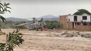 La Libertad: Helicóptero del Ejército rescata a 20 personas atrapadas por desborde de río en Chao