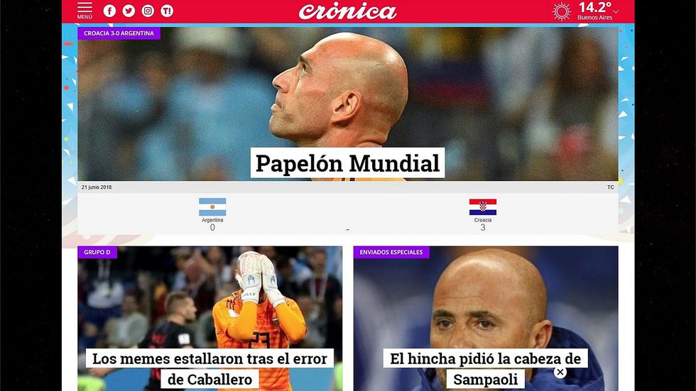 Así informaron los diarios argentinos sobre la goleada de su país ante Croacia