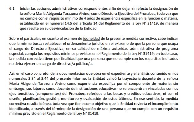 Concluyen que María Tarazona no cumple con los requisitos para el cargo de directora ejecutiva del Pronabec