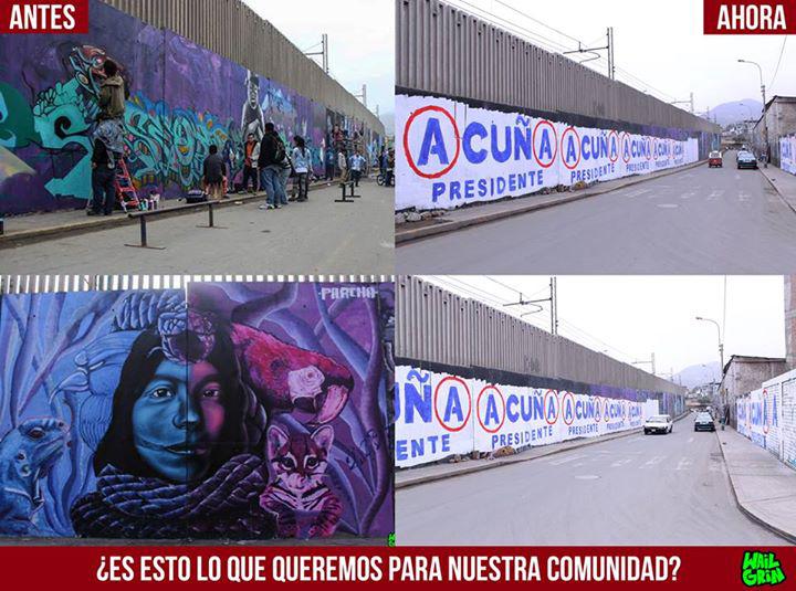 Facebook: Partido de César Acuña borró murales para colocar propaganda electoral