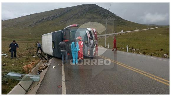 Tarma: once heridos deja accidente de bus en Lomo Largo (FOTOS)