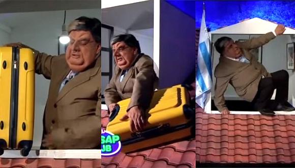 Alan García: Revive parodia de 'Galán' intentando escapar de embajada de Uruguay en el 'Wasap de JB' (VIDEO)