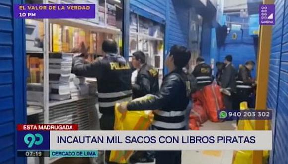 Incautan más de mil sacos con libros piratas en el Cercado de Lima (VIDEO)