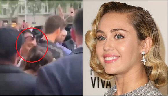 Miley Cyrus sufre ataque de un fanático que intento besarla a la fuerza (VIDEO)