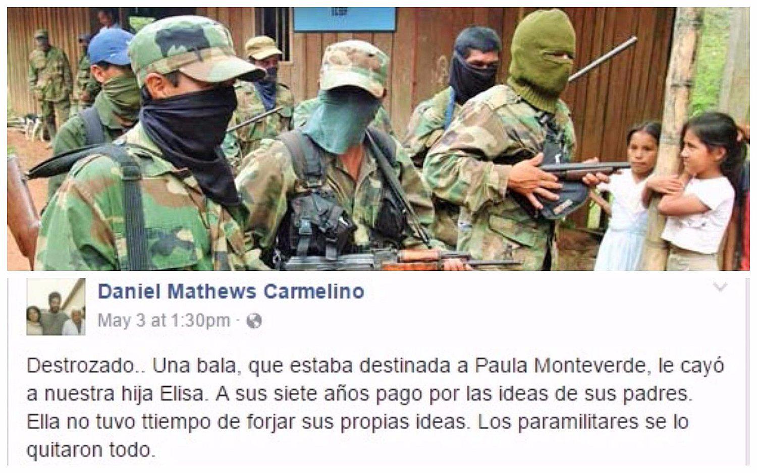 Paramilitares colombianos asesinan a niña de 7 años de origen peruano