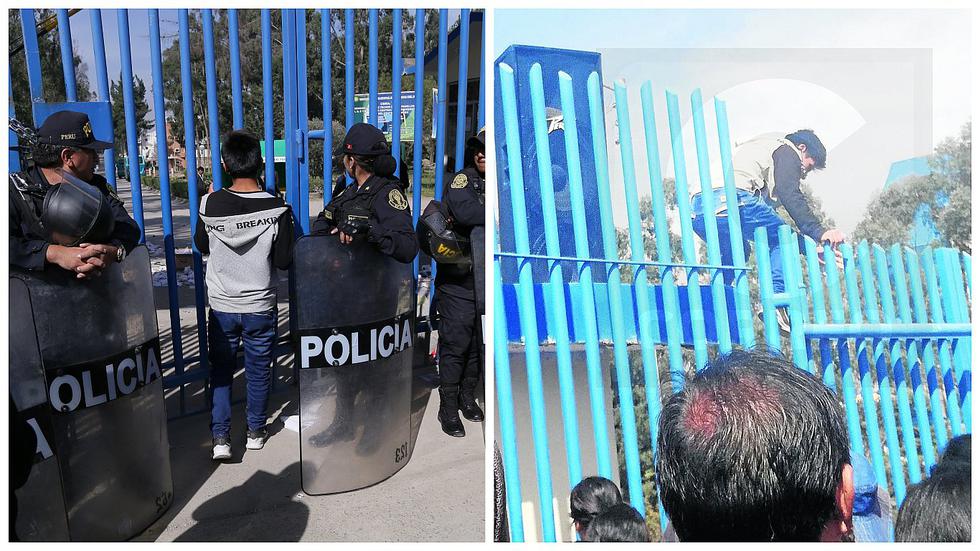 Postulante escala rejas y salta al interior de universidad para rendir examen (FOTOS)