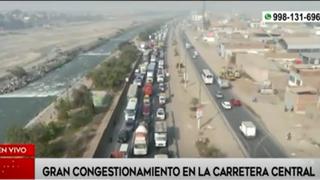 Reportan gran congestionamiento vehicular en la autopista Ramiro Prialé (VIDEO)