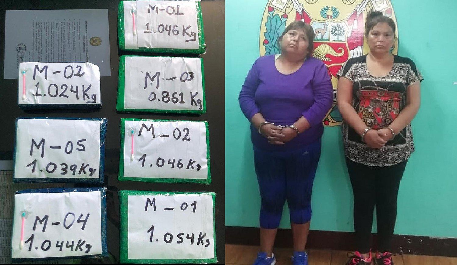 Dos hermanas arriban de Lima con identidades falsas y 7 kilos de cocaína