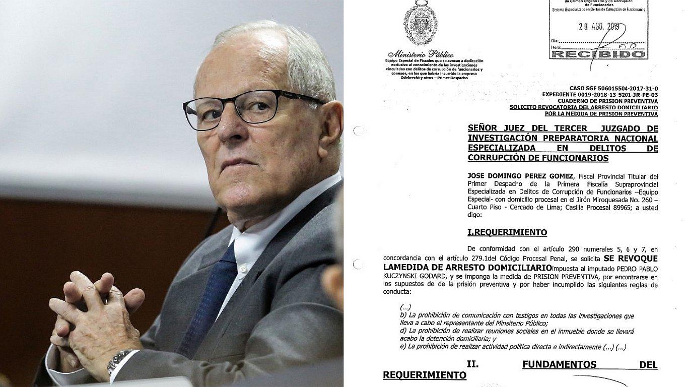 Piden 36 meses de prisión preventiva para PPK por visita de políticos durante arresto domiciliario