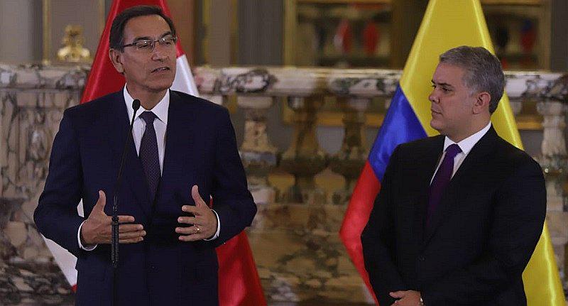 Martín Vizcarra se reunió con su homólogo de Colombia Iván Duque en Palacio (FOTOS)