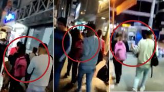 Así de fácil sustraen pertenencias de mochilas a transeúntes en Gamarra