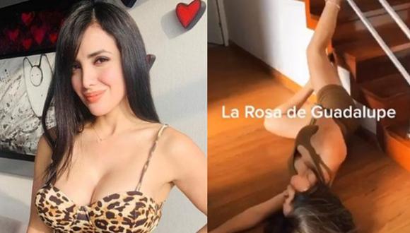 Rosángela Espinoza y su divertida caída en video de Tik Tok