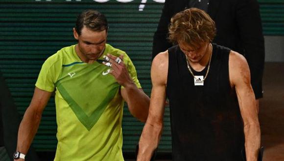 Rafael Nadal lamentó la lesión de Alexander Zverev. (Foto: AFP)