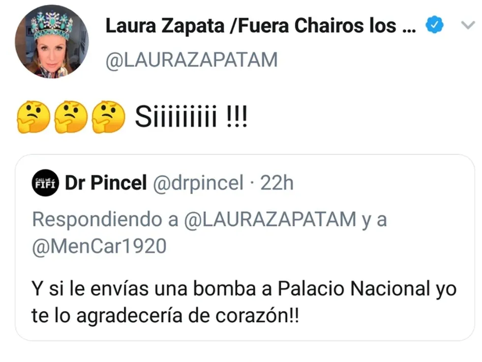 Laura Zapata genera polémica en redes sociales. (Foto: Twitter) 