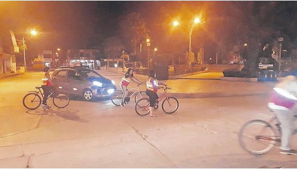 Juntas Vecinales realizan patrullaje en bicicletas