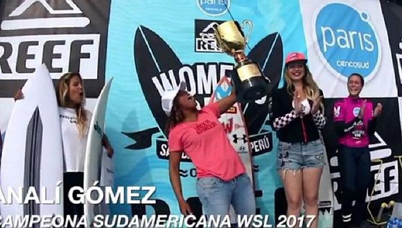 ​Analí Gómez se convierte en la primera tricampeona sudamericana de surf de la historia