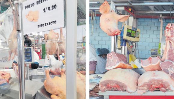 Carne del ave subió a S/9.50 y de chancho llegó a S/15.00 el kilo. Comerciantes del terminal pesquero de Ríos Seco recomiendan  a las amas de casas el consumo de pescado. (Foto: Carmen Meza)