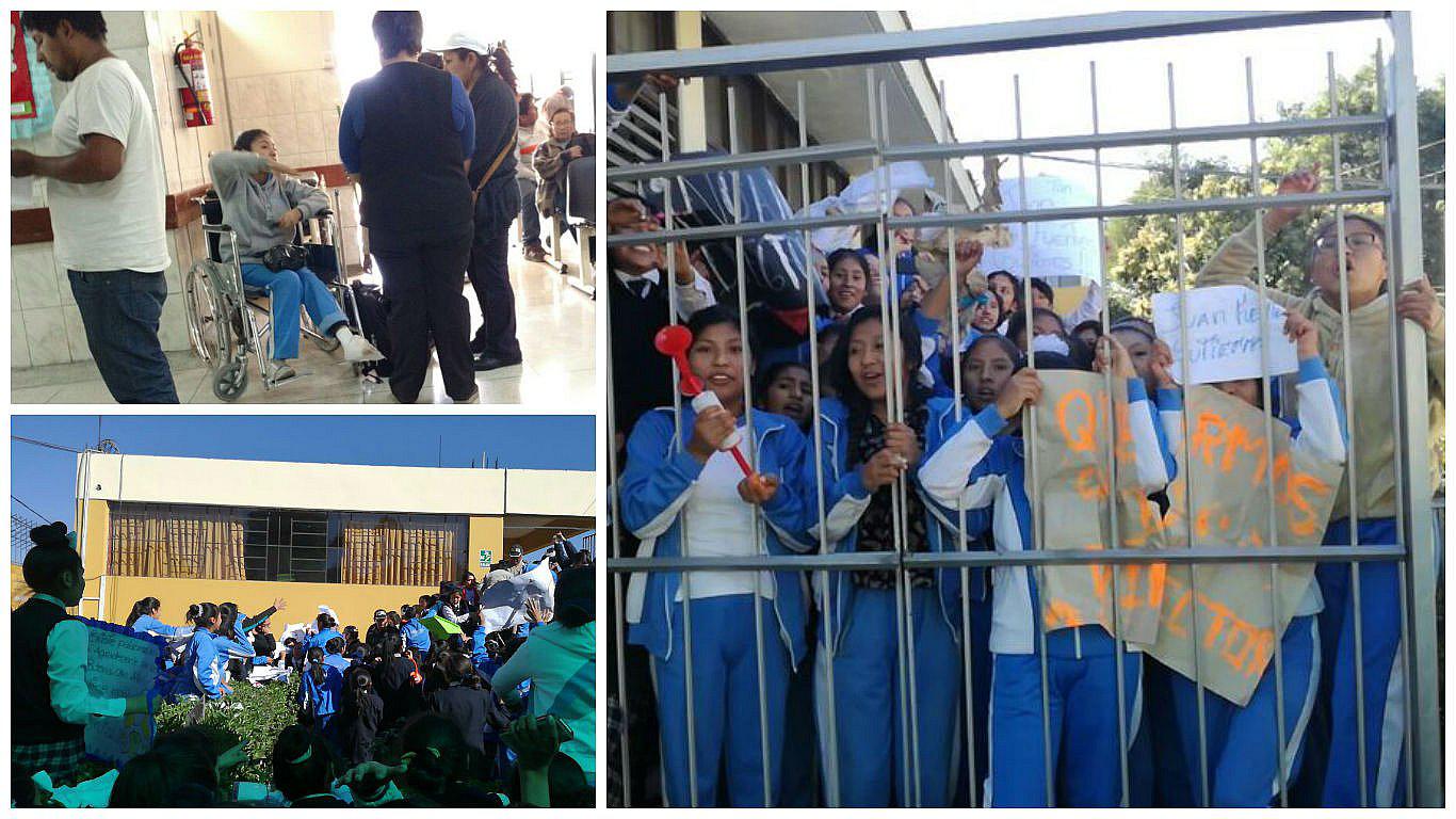 Arequipa: Dos alumnas que se atrincheraron fueron trasladadas al hospital (VIDEO)
