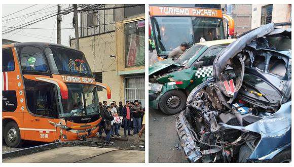 La Victoria: Un herido dejó choque de bus interprovincial contra cinco autos estacionados 