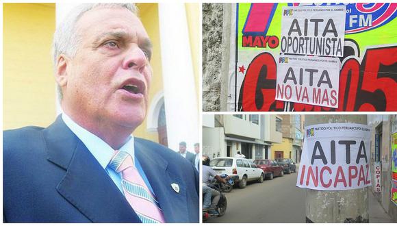 Chiclayo: Aparecen afiches contra prefecto regional Rafael Aita