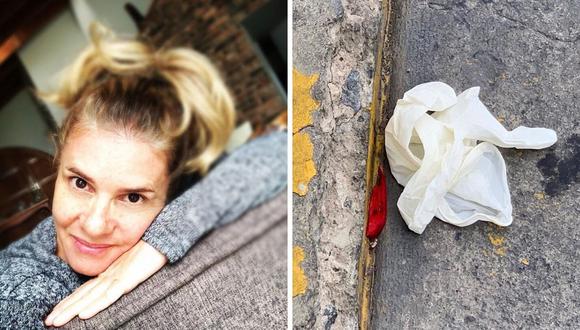 Johanna San miguel se mostró molesta tras ver imágenes de guantes y mascarillas botadas en las calles de Lima. (@johanna_san_miguel_dammert).