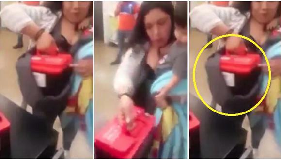Facebook: Madre ladrona pretendía robar productos ocultándolos en la manta de su bebé (VIDEO)