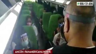 Intervienen a 25 extranjeros ilegales dentro de bus interprovincial en la Panamericana Norte