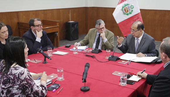 El presidente del JNE, Víctor Ticona, se reunió con el jefe de la Misión de Observación Electoral de la Unión Europea (UE), Leopoldo López Gil. (Foto: Difusión)