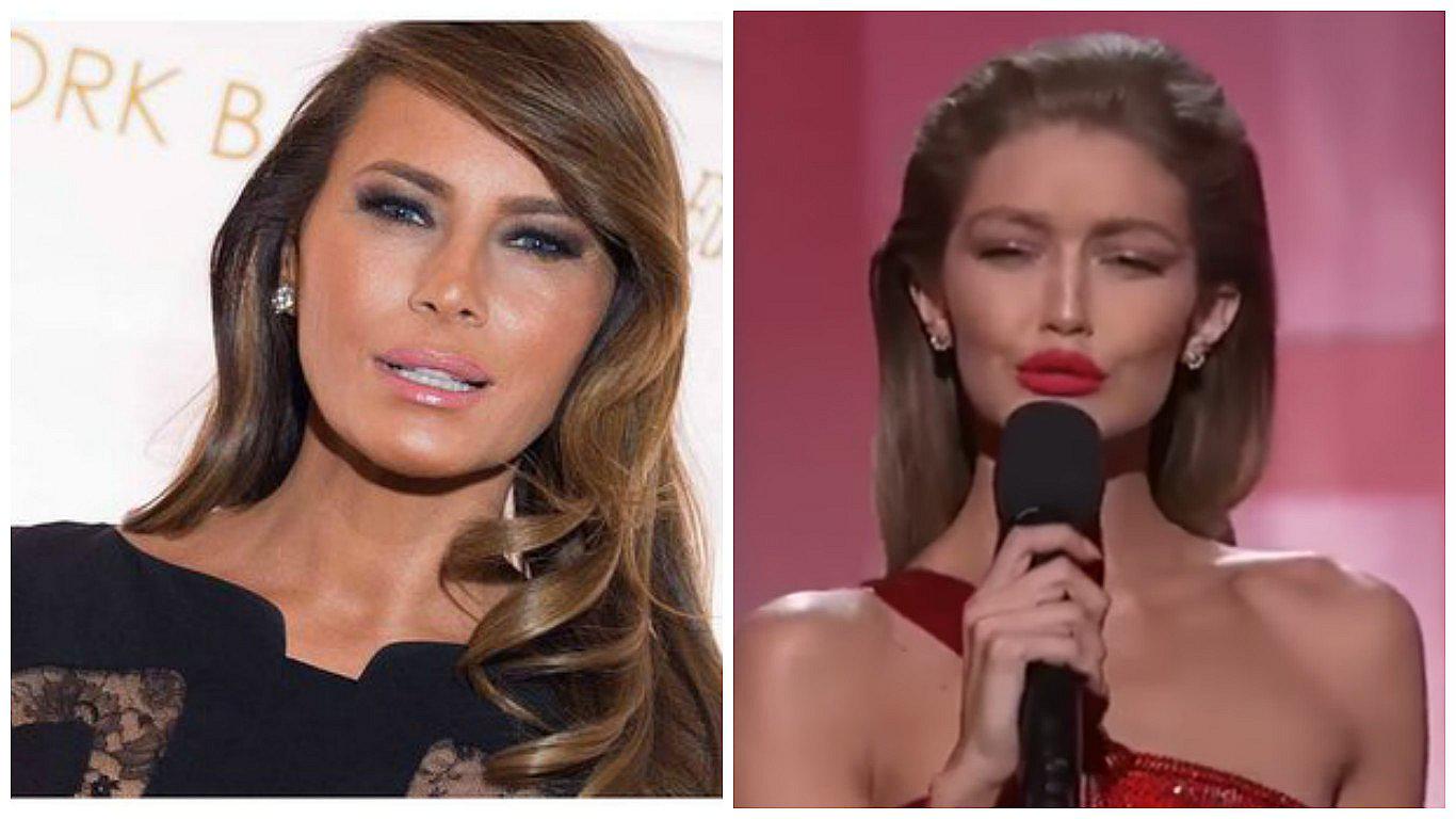 Melania Trump: modelo Gigi Hadid es acusada de racista por imitar a esposa de Trump (VIDEO)