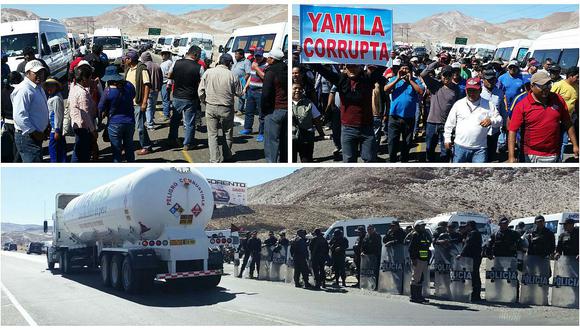 Arequipa: Policía lanza bombas lacrimógenas a trasnportistas de miniváns (VIDEO)
