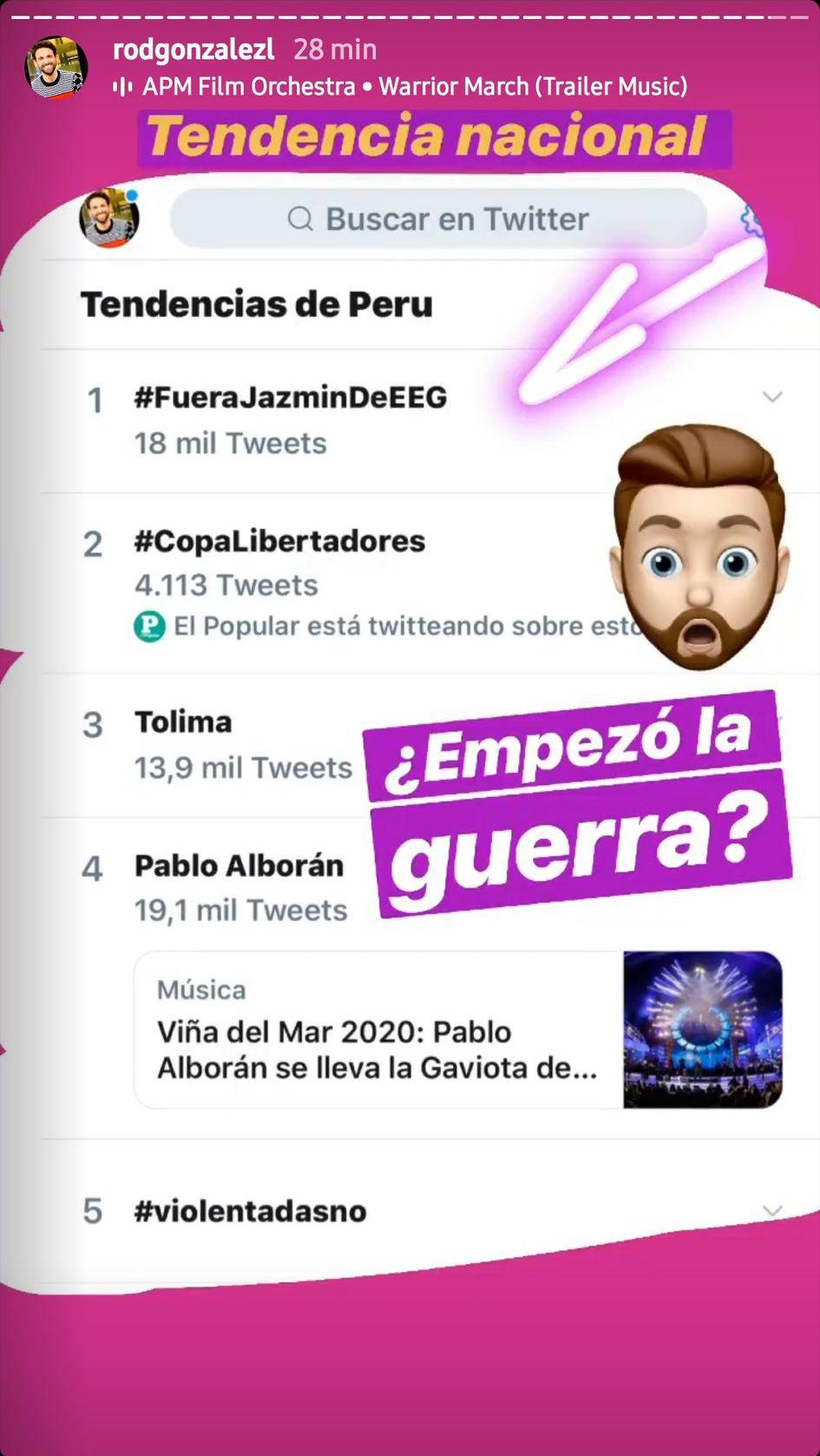 El #FueraJazmínDeEEG se volvió tendencia durante la última emisión de "Esto es guerra". (Foto: Captura)