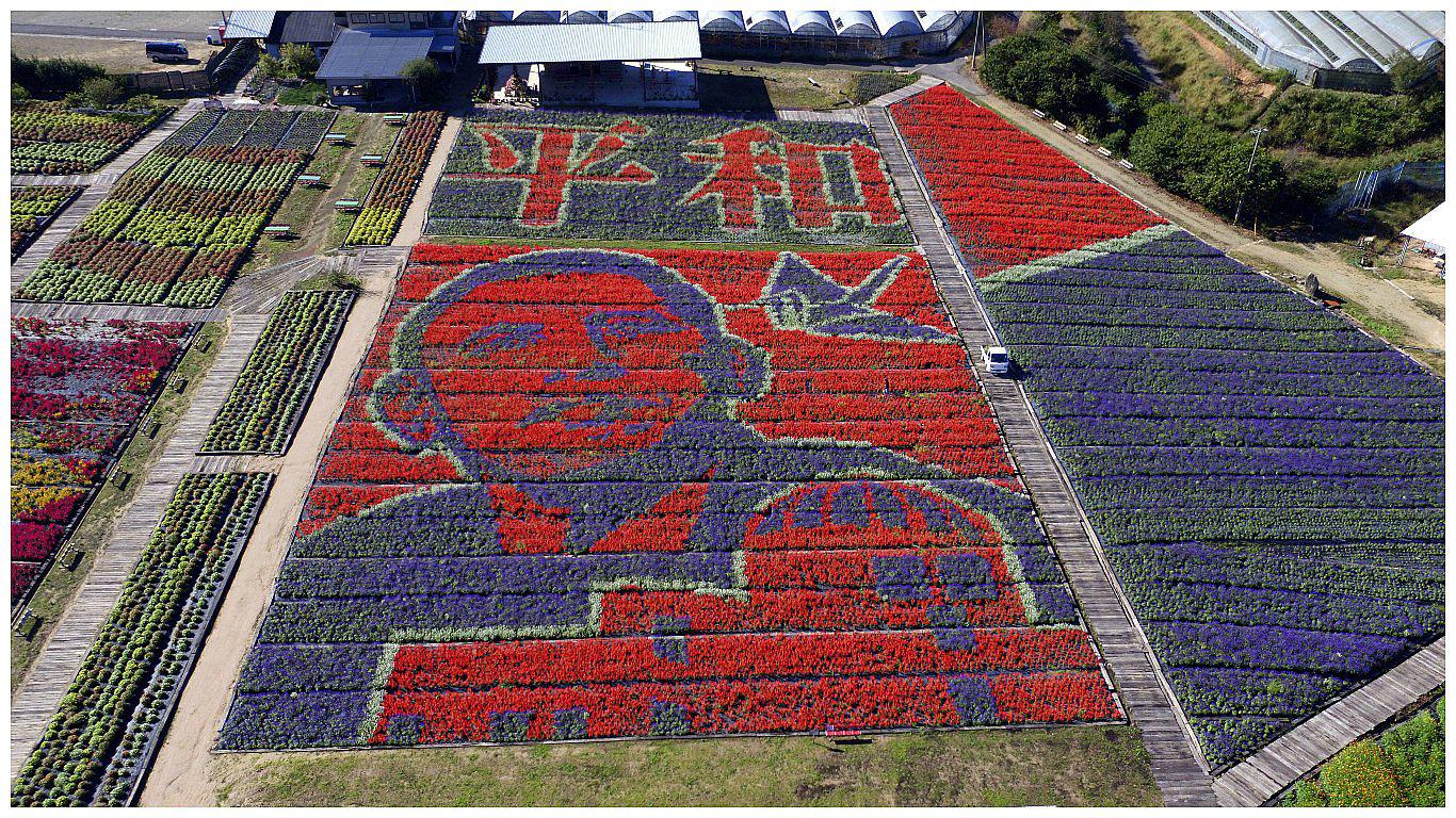 Busto de Barack Obama formado por miles de flores conmemora su visita a Hiroshima (VIDEO)