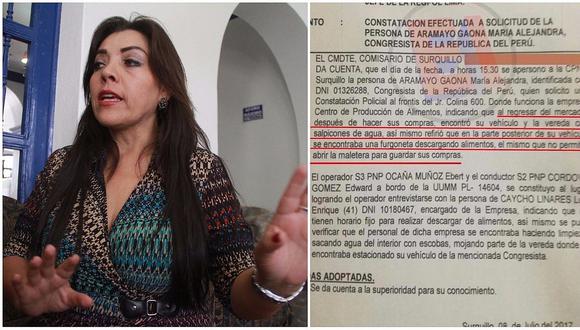 ​Congresista fujimorista Alejandra Aramayo presenta denuncia por encontrar su carro con gotas de agua
