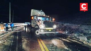 Tránsito lento en Carretera Central en sector de Ticlio por nevada y accidente