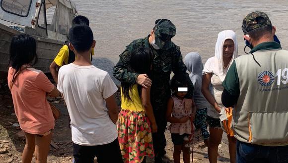 Capitanía comandada por primera vez por una mujer rescató a cuatro menores en el río Ucayali Foto: Marina